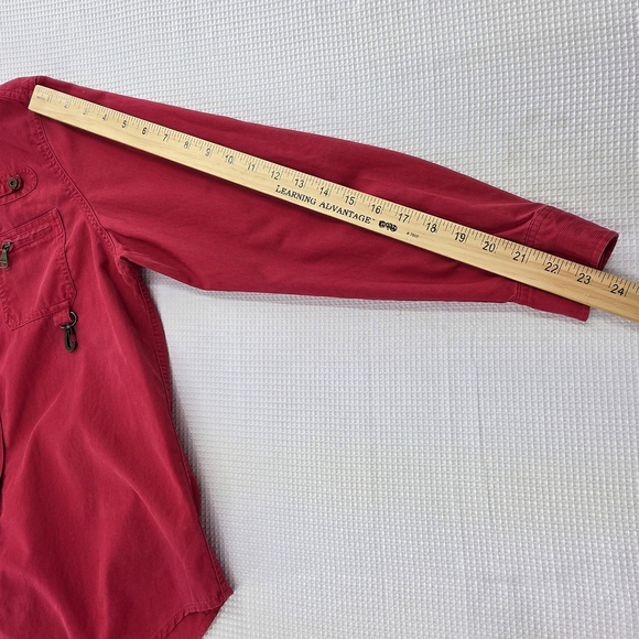 Ralph Lauren Gorp Utility Shirt Women’s M Red Pocket Hiking Outdoor Corduroy - Picture 11 of 14